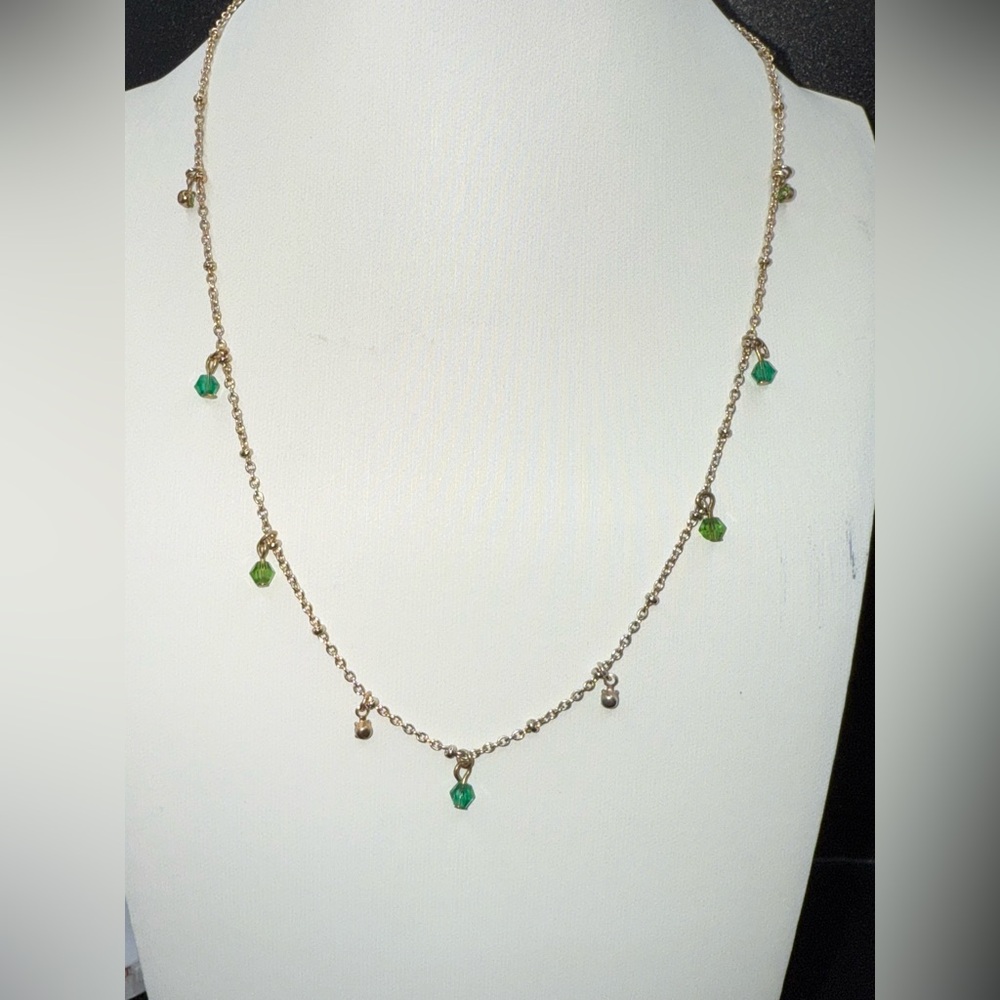 Francesca's Gold Necklace with Green Charms